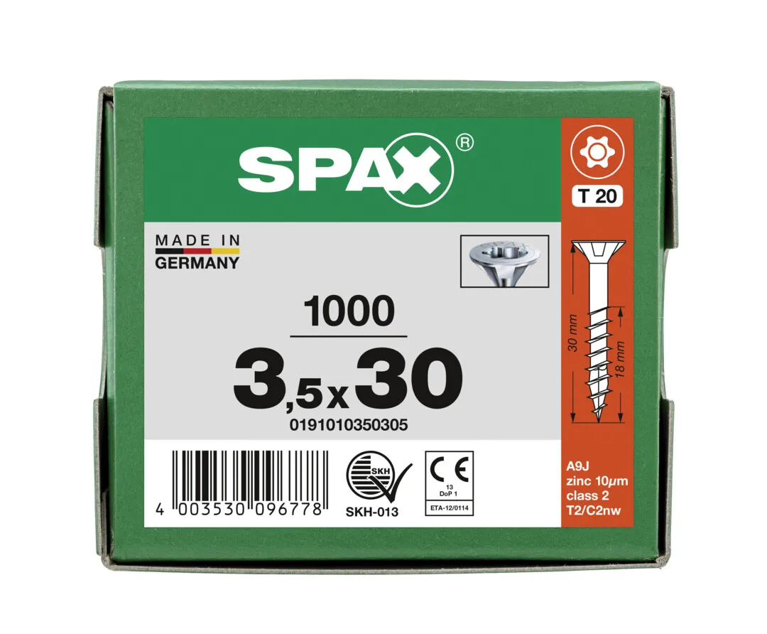 SPAX Senkkopf-Schraube T20  3,5x 30