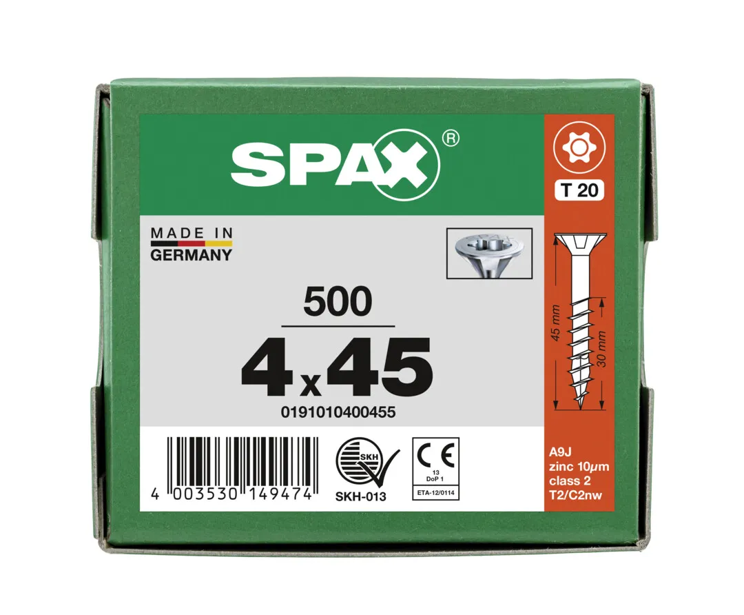 SPAX Senkkopf-Schraube T20 4,0 x 45