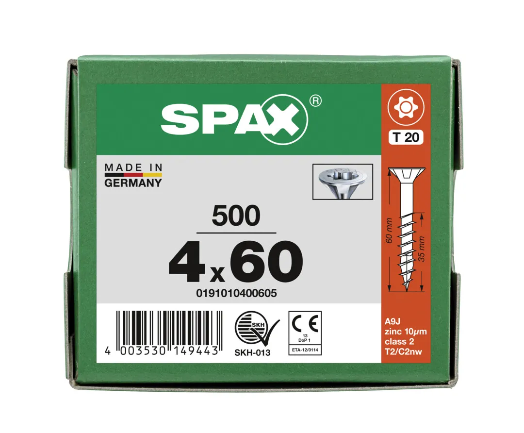 SPAX Senkkopf-Schraube T20 4,0 x 60
