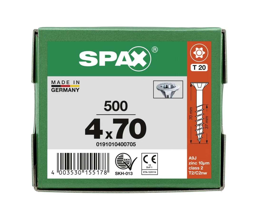 SPAX Senkkopf-Schraube T20  4,0x 70