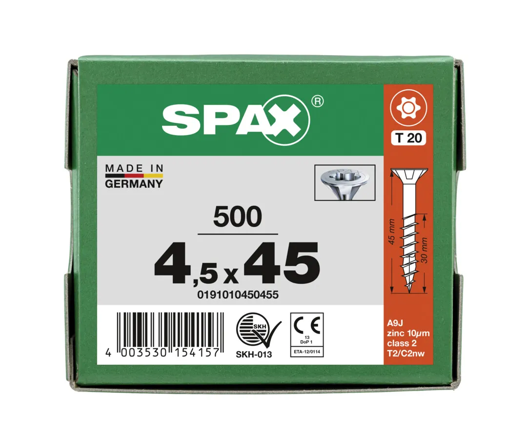 SPAX Senkkopf-Schraube T20  4,5 x 45