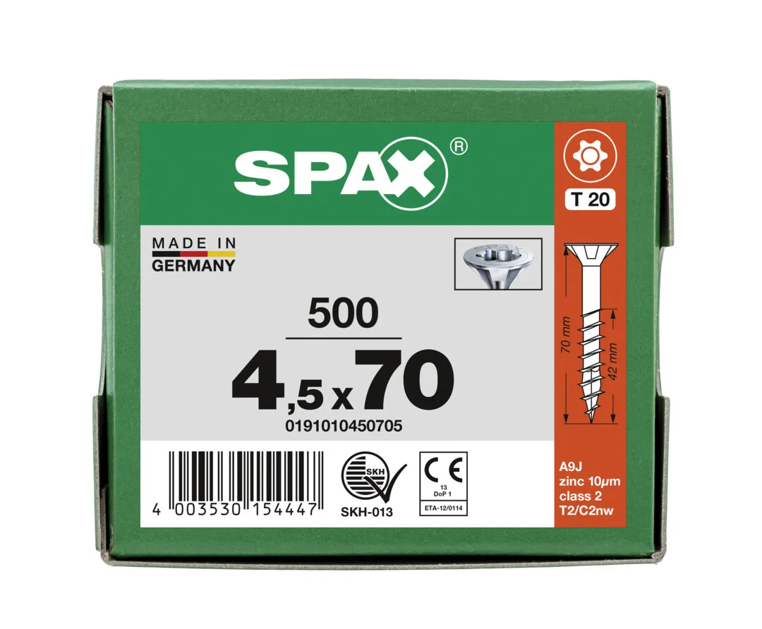 SPAX Senkkopf-Schraube T20  4,5 x 70