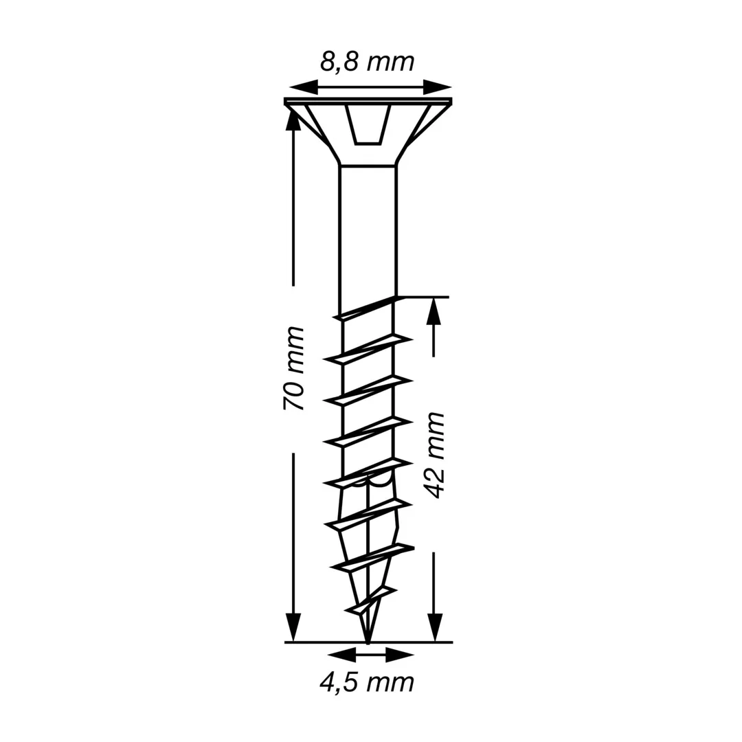 SPAX Senkkopf-Schraube T20  4,5 x 70