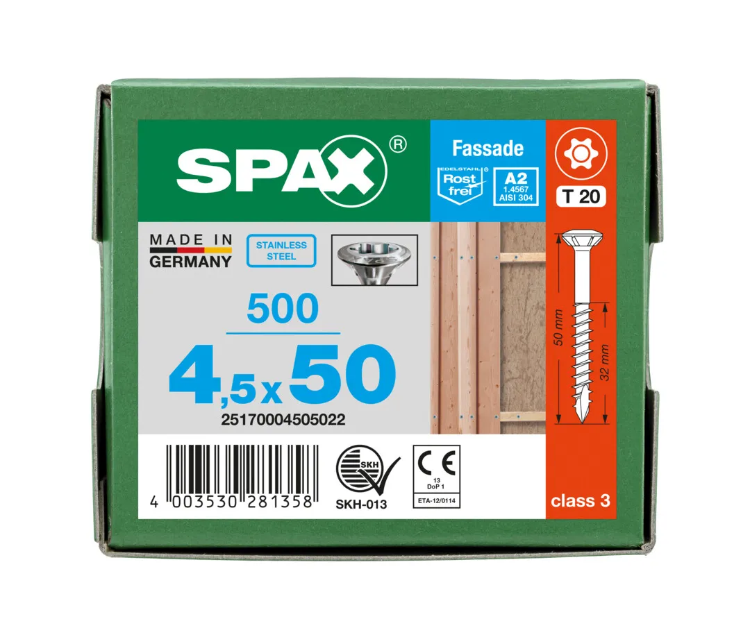 SPAX Linsensenkk.T20 V2A 4,5x 50