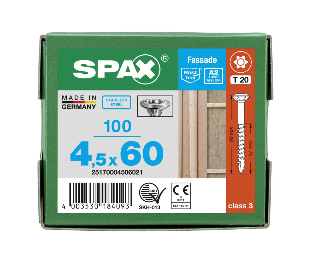 SPAX Linsensenkk.T20 V2A 4,5x 60