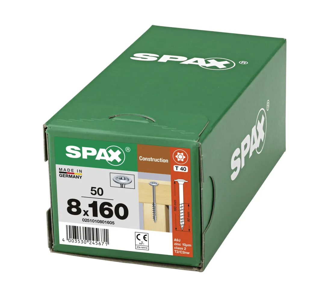 SPAX Tellerkopf-Schraube T40  8,0 x 160