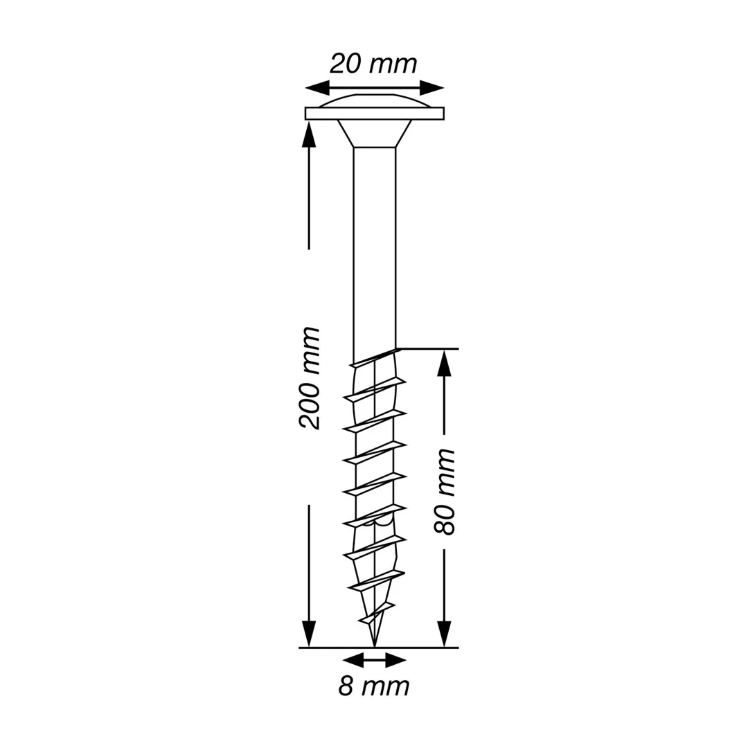 SPAX Tellerkopf-Schraube T40  8,0 x 200