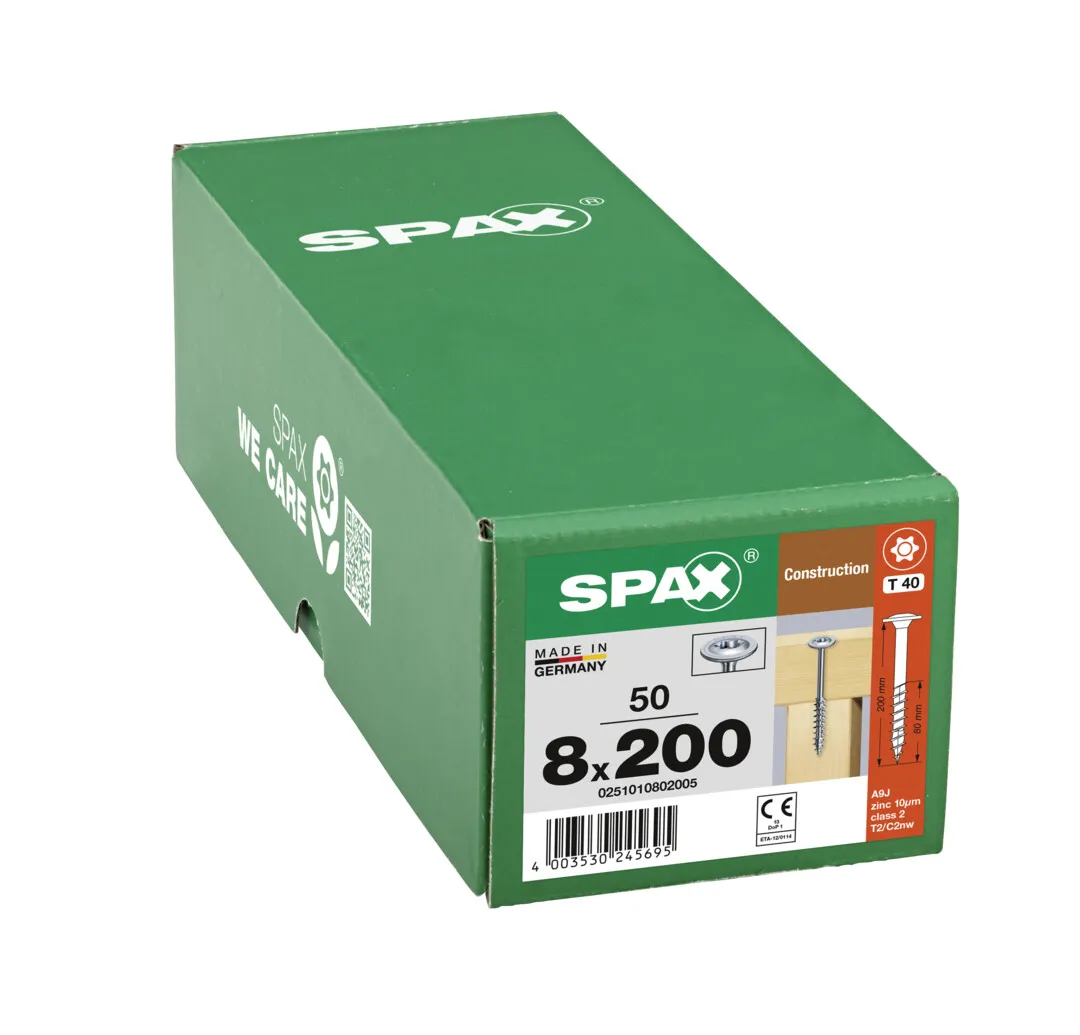 SPAX Tellerkopf-Schraube T40  8,0 x 200