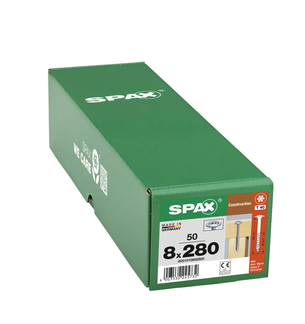 SPAX Senkkopf-Schraube T40  8,0 x 280