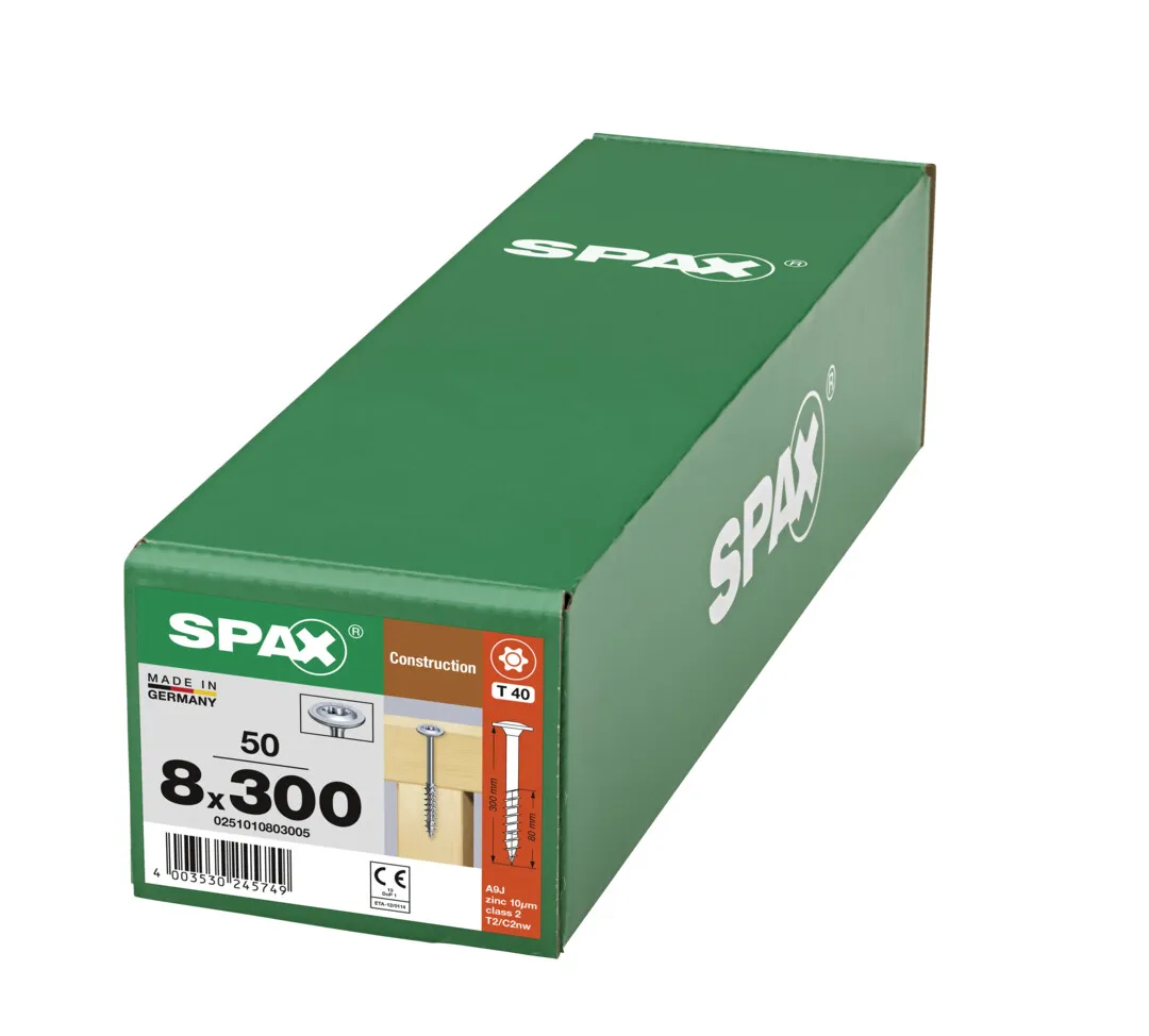 SPAX Tellerkopf-Schraube T40  8,0 x 300